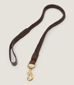 Dog & Falcon Accessories|Purdey Braided Leather Dog Lead in Dark Brown