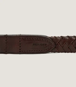 Dog & Falcon Accessories|Purdey Braided Leather Dog Lead in Dark Brown