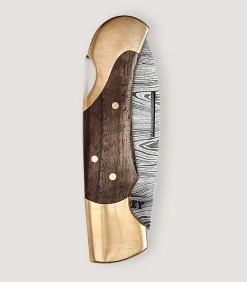 Knives|Purdey Damascus Folding Knife In Walnut
