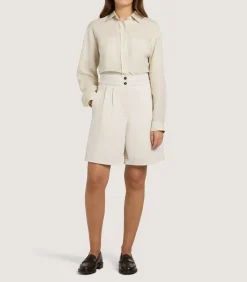 Trousers & Breeks|Purdey Double Pleat Shorts In Ivory