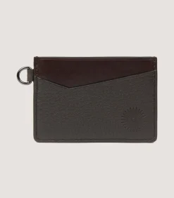 Leather Goods|Purdey Featherburst Card Holder With D Ring In Dark Brown