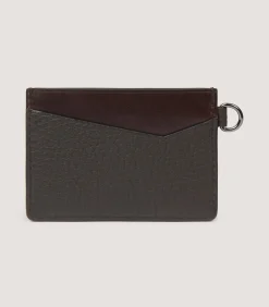 Leather Goods|Purdey Featherburst Card Holder With D Ring In Dark Brown