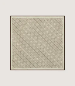 Ties & Pocket Squares|Purdey Geometric Pocket Square in Ecru