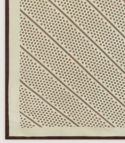 Ties & Pocket Squares|Purdey Geometric Pocket Square in Ecru