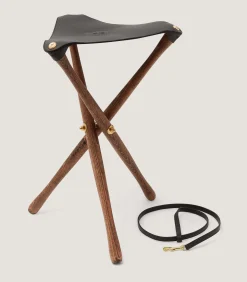 Gun Covers, Cartridge Bags & Belts|Purdey Grain Leather Tripod Seat In Dark Brown