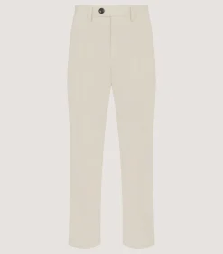Trousers & Breeks|Purdey Men's Brushed Cotton Twill Flat Front Trousers In Stone
