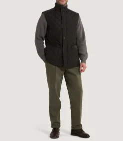 Outerwear|Sporting Vests & Gilets|Purdey Men's Cambridge Quilted Gilet in Walnut