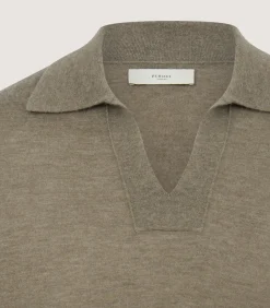 Shirts & Polos|Knitwear|Purdey Men's Cashmere Duke Polo in Taupe