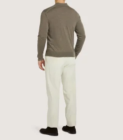 Shirts & Polos|Knitwear|Purdey Men's Cashmere Duke Polo in Taupe