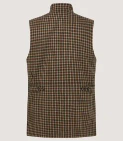 Sporting Vests & Gilets|Purdey Men's Cashmere Tweed High Collar Sporting Vest in Langshaw