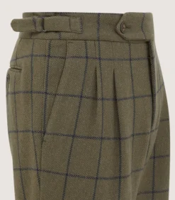 Trousers & Breeks|Purdey Men's Cashmere Tweed Two Pleat Breek with Storm Cuff in Rannoch