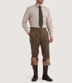 Trousers & Breeks|Purdey Men's Cashmere Tweed Two Pleat Breek with Storm Cuff in Langshaw