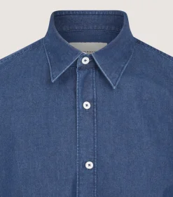 Shirts & Polos|Purdey Men's Chambray Shirt in Denim Blue