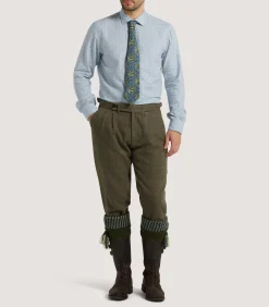 Shirts & Polos|Purdey Men's Cotton Cashmere Sporting Shirt In Loch Blue