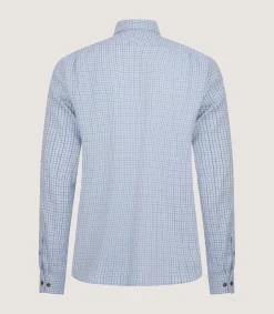 Shirts & Polos|Purdey Men's Cotton Cashmere Sporting Shirt In Loch Blue