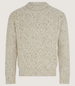 Knitwear|Purdey Men's Donegal Aran Jumper in Birch