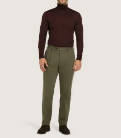 Knitwear|Purdey Men's Extra Fine Worsted Cashmere Seamless Turtleneck In Dark Umber