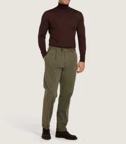 Knitwear|Purdey Men's Extra Fine Worsted Cashmere Seamless Turtleneck In Dark Umber