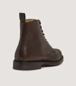 Footwear|Purdey Men's Grain Leather Boot In Dark Brown