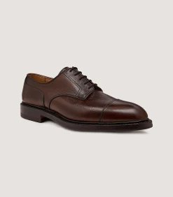 Footwear|Purdey Men's Grain Leather Shoe In Dark Brown