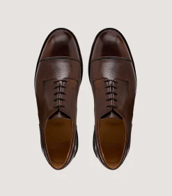 Footwear|Purdey Men's Grain Leather Shoe In Dark Brown