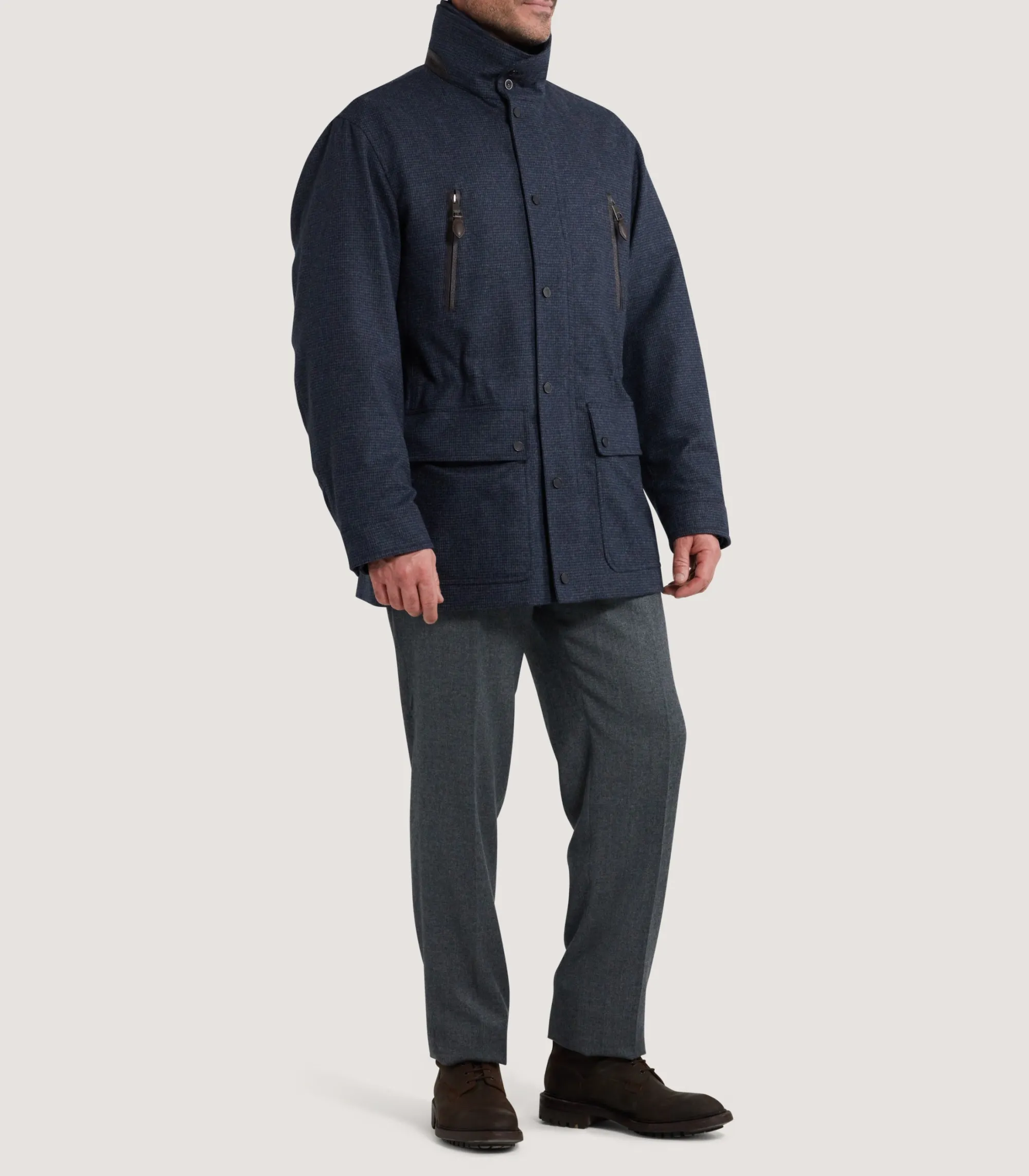 Outerwear|Purdey Men's Lancaster Range Coat in Storm