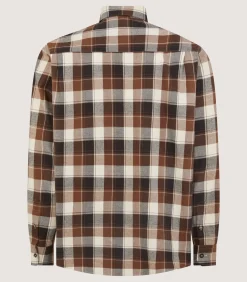 Shirts & Polos|Purdey Men's Large Flannel Check Shirt in Walnut