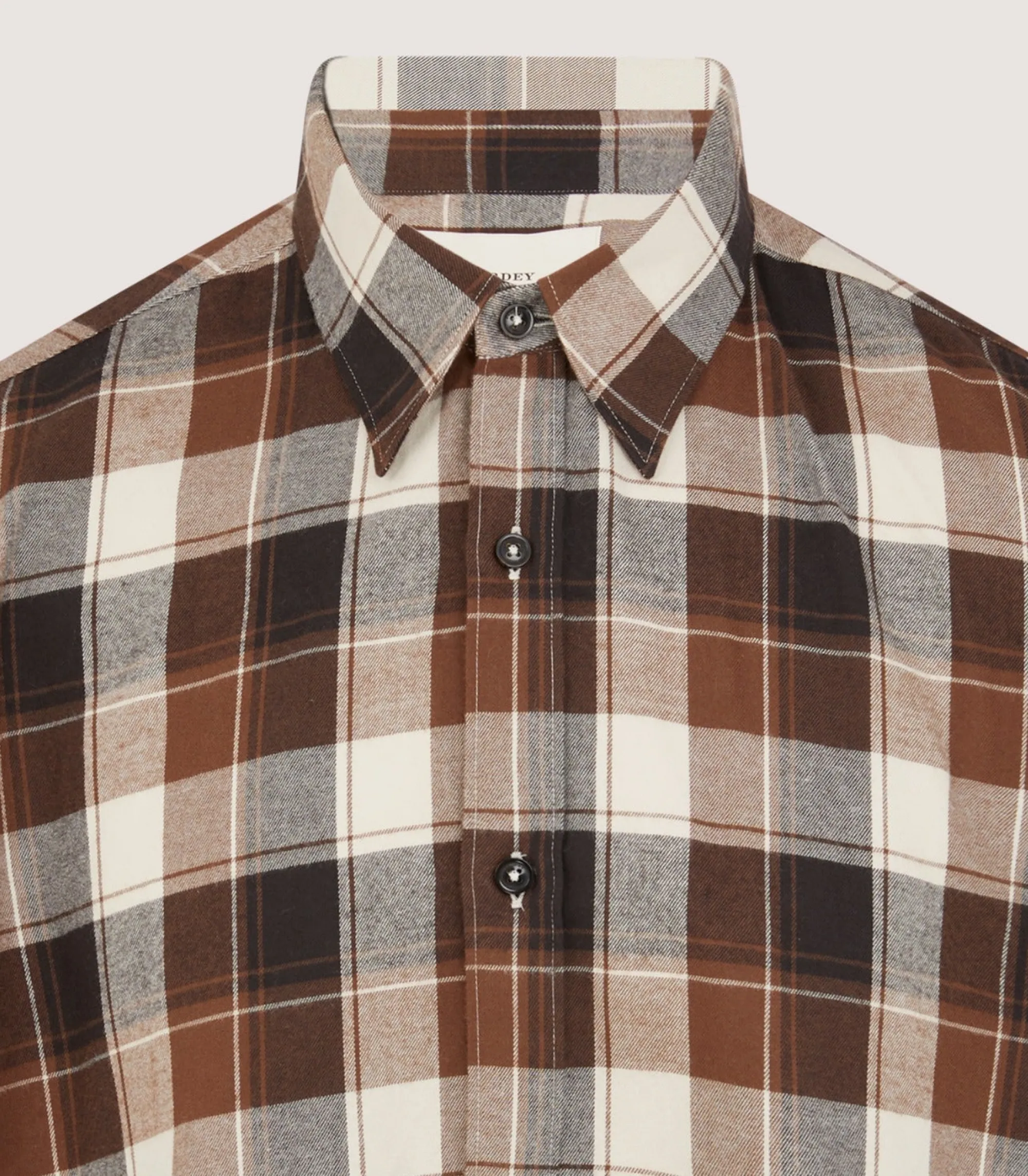 Shirts & Polos|Purdey Men's Large Flannel Check Shirt in Walnut