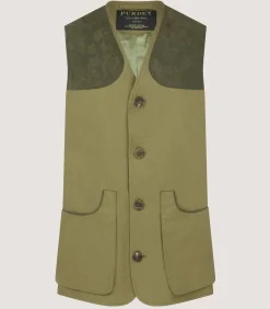 Sporting Vests & Gilets|Purdey Men's Lightweight Cotton Sporting Vest In Green