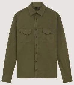 Shirts & Polos|Purdey Men's Linen Selous Safari Shirt In Forest Green