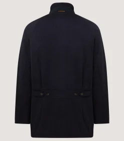 Outerwear|Field Coats|Purdey Men's Loden Raglan Field Coat in Navy