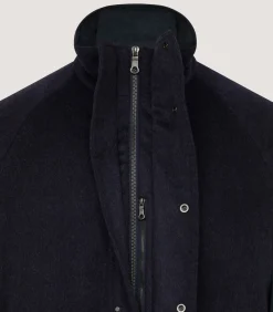 Outerwear|Field Coats|Purdey Men's Loden Raglan Field Coat in Navy