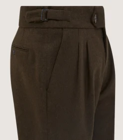 Trousers & Breeks|Purdey Men's Loden Two Pleat Breek with Storm Cuff in Loden