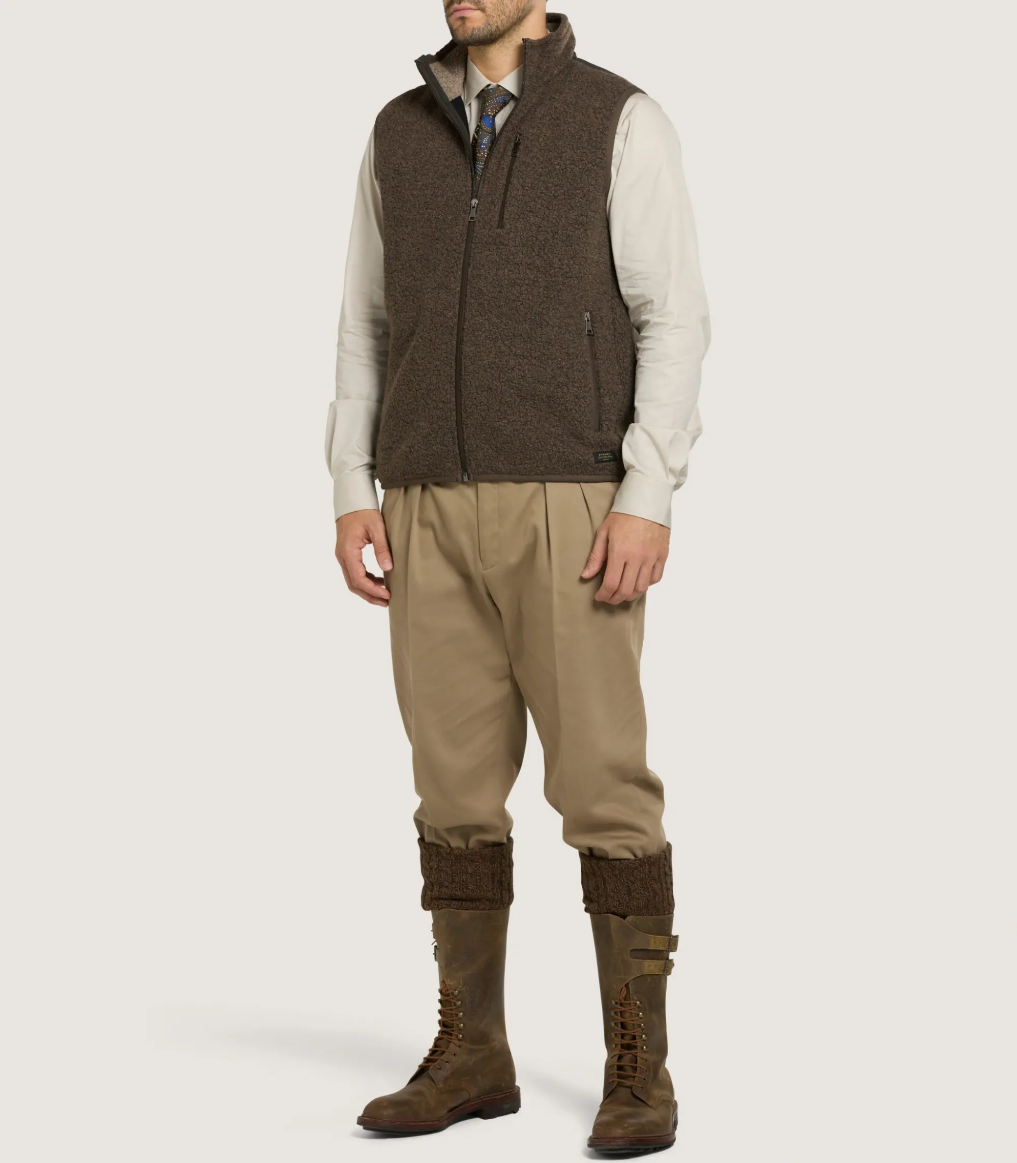 Fleece & Jackets|Sporting Vests & Gilets|Purdey Men's Merino Fleece Gilet In Walnut
