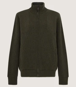 Knitwear|Outerwear|Purdey Men's Orkney Zip Front Cardigan in Loden