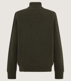 Knitwear|Outerwear|Purdey Men's Orkney Zip Front Cardigan in Loden