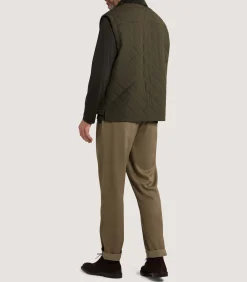 Sporting Vests & Gilets|Purdey Men's Padded Gilet In Dark Olive