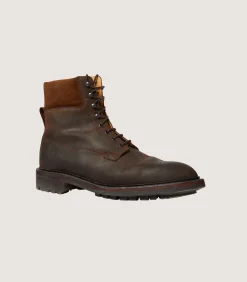 Footwear|Purdey Men's Rough Out Nubuck Collared Boot With Commando Sole