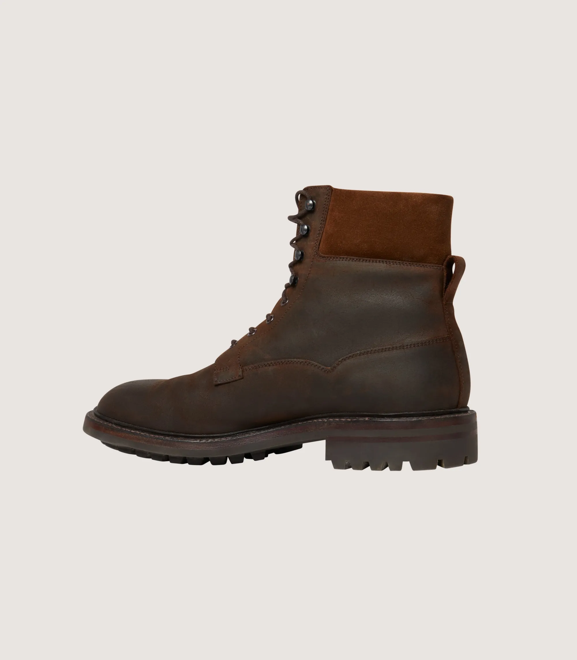 Footwear|Purdey Men's Rough Out Nubuck Collared Boot With Commando Sole