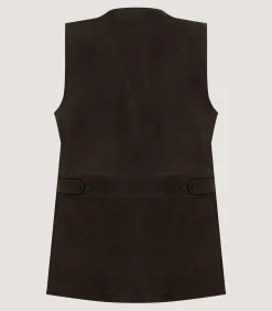 Sporting Vests & Gilets|Purdey Men's Suede Sporting Vest in Walnut