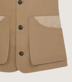 Sporting Vests & Gilets|Purdey Men's Summer Cotton Sporting Vest In Dark Taupe