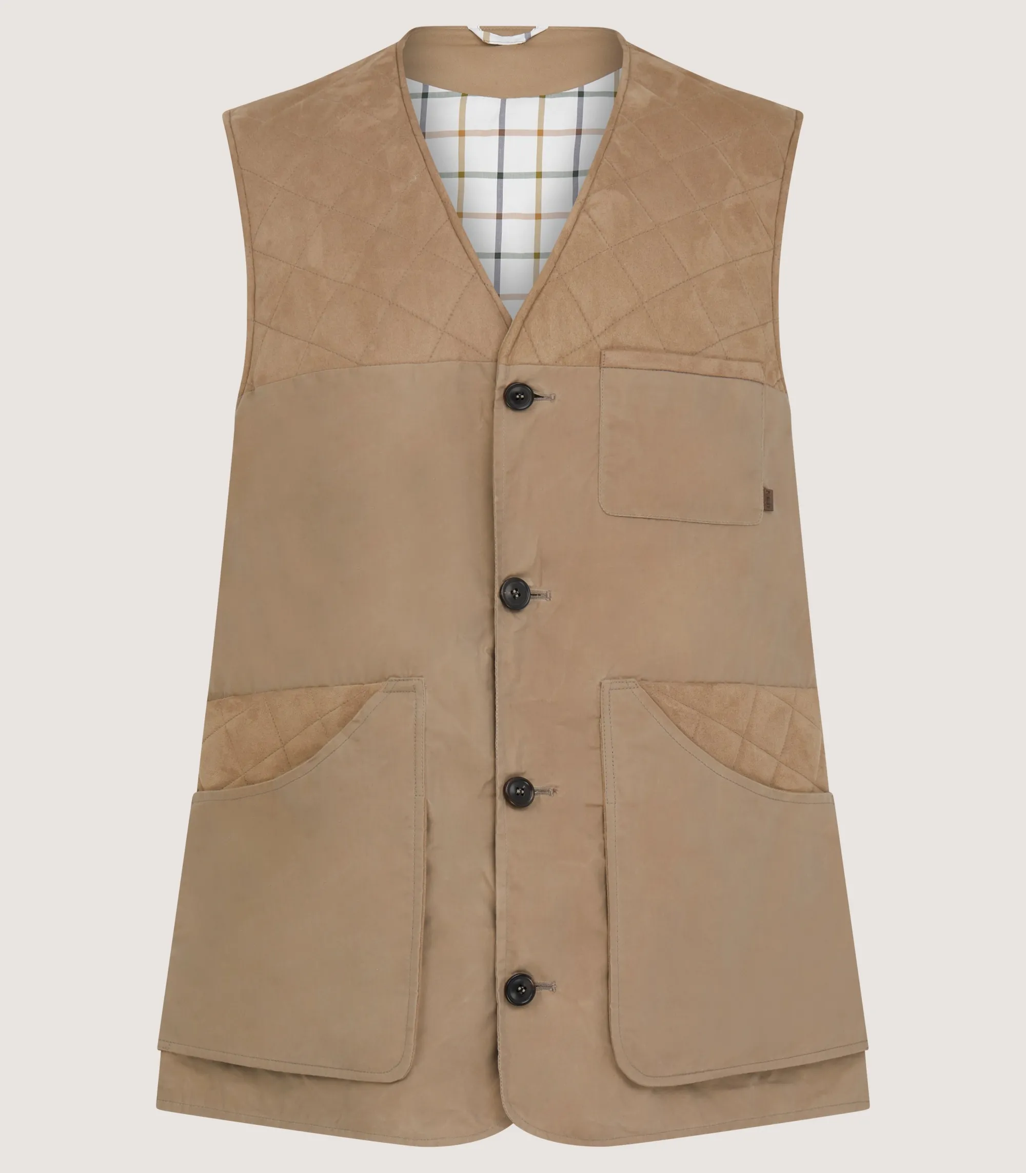 Sporting Vests & Gilets|Purdey Men's Summer Dry Wax Sporting Vest In Taupe