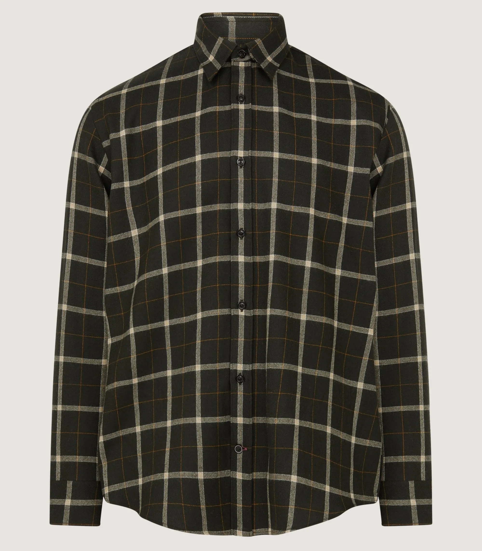 Shirts & Polos|Purdey Men's Tartan Flannel Shirt in Dark Olive