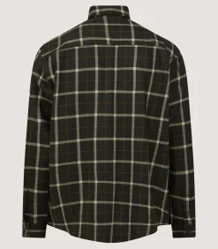 Shirts & Polos|Purdey Men's Tartan Flannel Shirt in Dark Olive