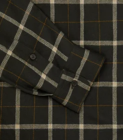 Shirts & Polos|Purdey Men's Tartan Flannel Shirt in Dark Olive