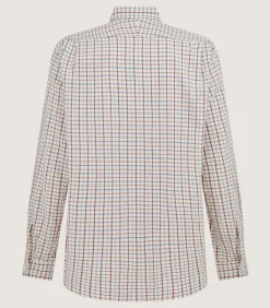 Shirts & Polos|Purdey Men's Tattersall Sporting Shirt in Audley Red