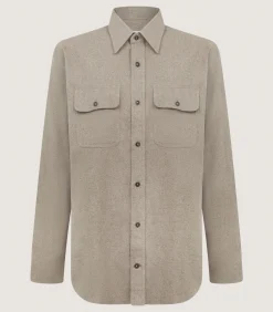 Shirts & Polos|Purdey Men's Wide Herringbone Double Pocket Shirt