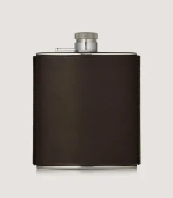 Flask & Drinks Accessories|Purdey 6oz Leather Flask In Dark Brown