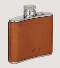 Flask & Drinks Accessories|Purdey 4oz Leather Flask In Tan