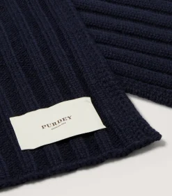 Scarves|Purdey Ribbed Chunky Scarf in Midnight Blue